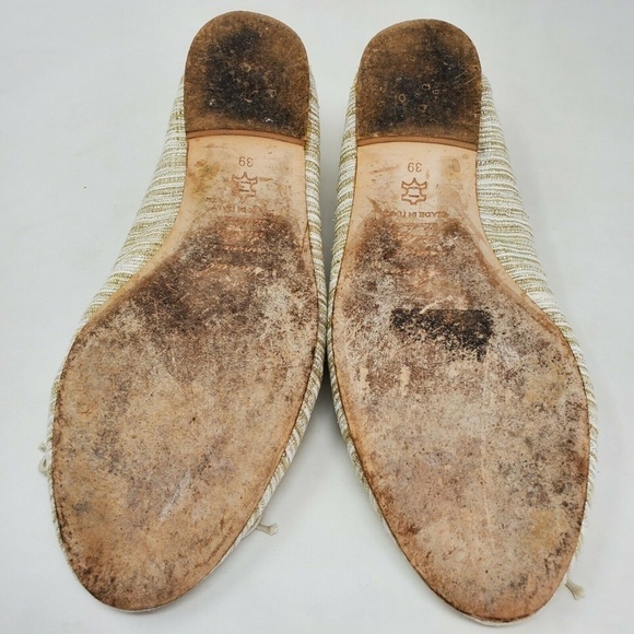 Anniel Scarpine Striped Ballet Flat Cream Gold 9 - Picture 10 of 11